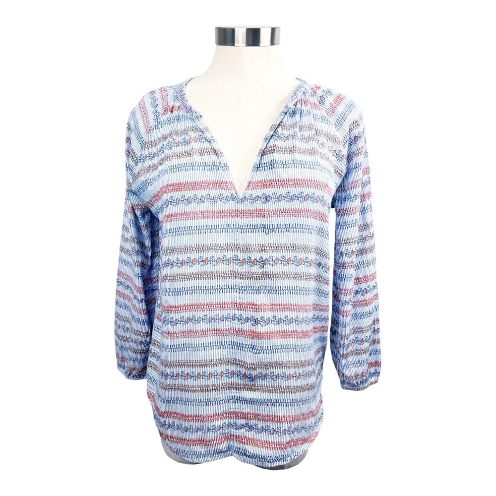 Roberta Roller Rabbit Blue Striped Blouse Size Small